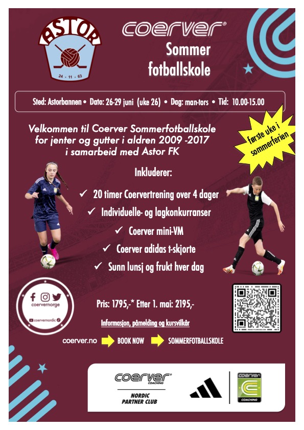 Coerver Sommerfotballskole hos Astor FK 2023 (uke 26)