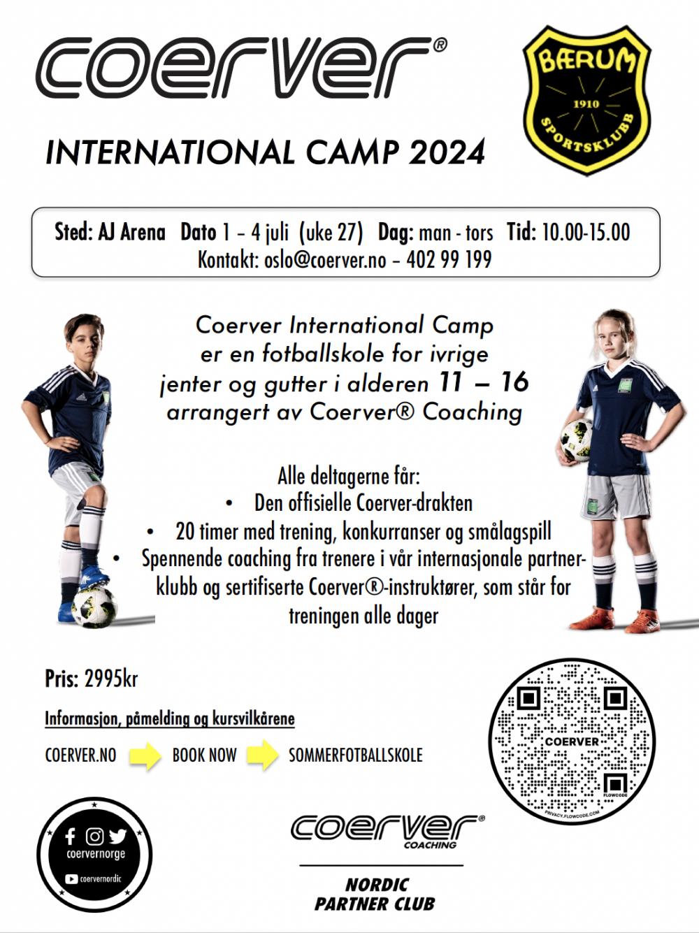Coerver International Camp 2024 hos Bærum SK